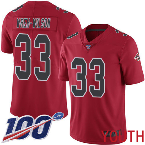 Atlanta Falcons Limited Red Youth Blidi Wreh-Wilson Jersey NFL Football #33 100th Season Rush Vapor Untouchable->youth nfl jersey->Youth Jersey
